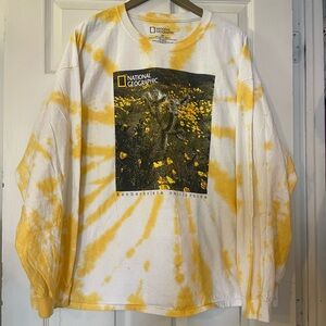National Geographic Eschscholzia Californica Yellow Tie Dye Long Sleeve - 2X XXL